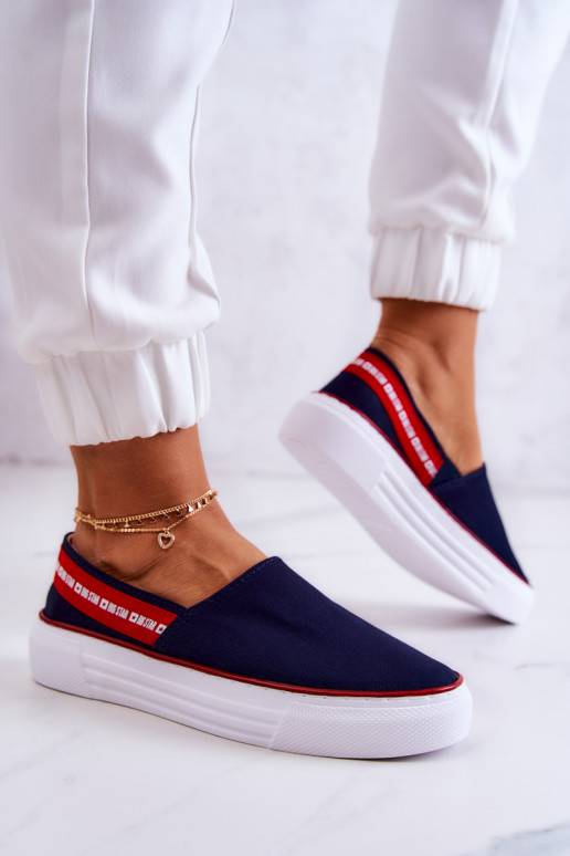 Baskets Slip On Big Star JJ276009 bleu-rouge