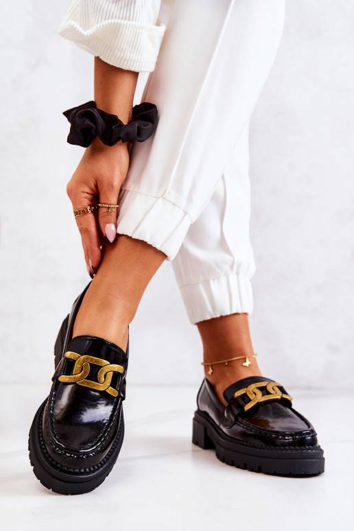 Chaussures effet cuir verni et ornements La.Fi noir Laurene