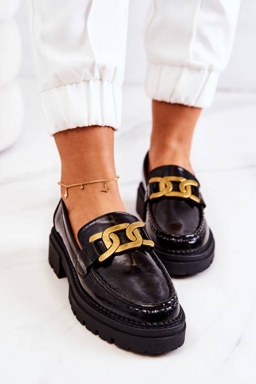 Chaussures effet cuir verni et ornements La.Fi noir Laurene