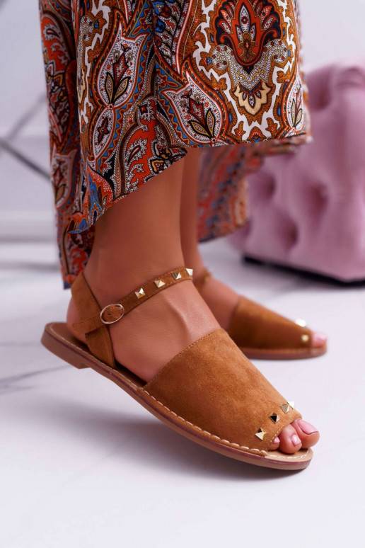 Sandales en daim marron pour femme