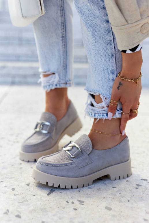 Chaussures à la mode en daim gris Rayhan