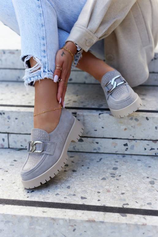 Chaussures à la mode en daim gris Rayhan