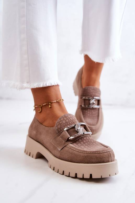 Modieuze suède schoenen beige Rayhan Modieuze suède schoenen beige Rayhan