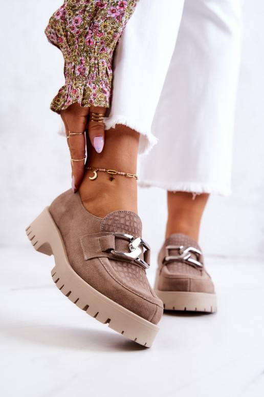 Modieuze suède schoenen beige Rayhan Modieuze suède schoenen beige Rayhan