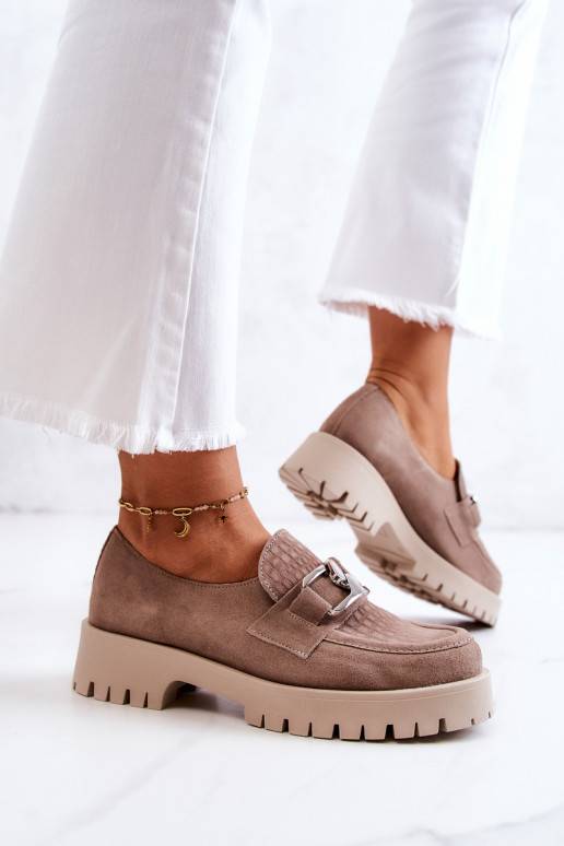 Modieuze suède schoenen beige Rayhan Modieuze suède schoenen beige Rayhan