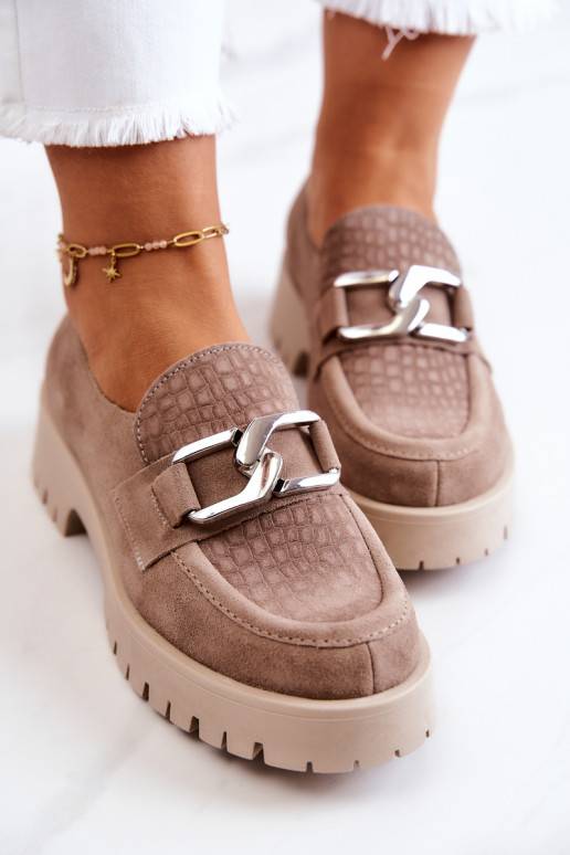 Modieuze suède schoenen beige Rayhan Modieuze suède schoenen beige Rayhan