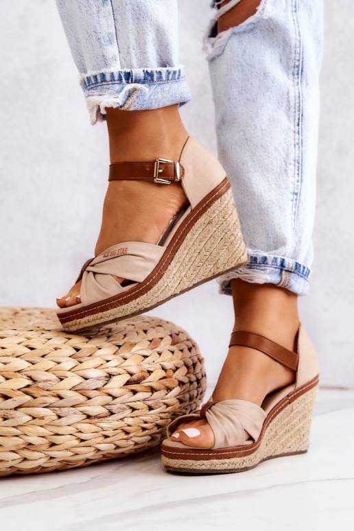 Sandales femme à plateforme Big Star beige