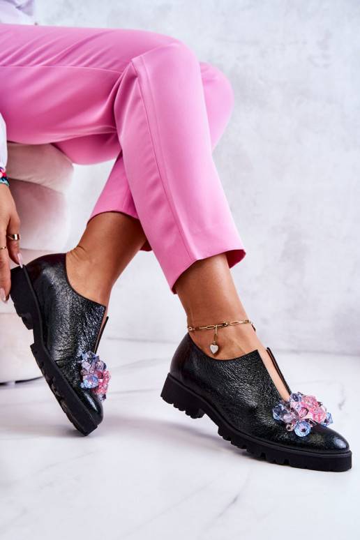 Chaussures de style élégant avec ornements de couleur kaki Cindy