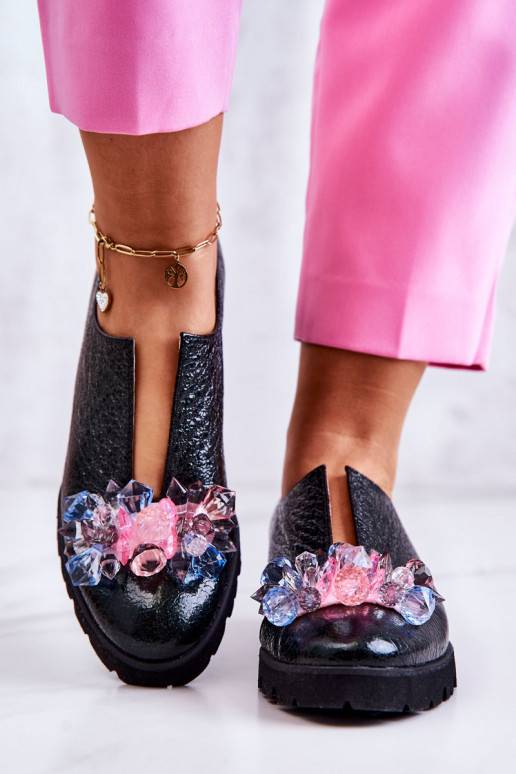 Chaussures de style élégant avec ornements de couleur kaki Cindy
