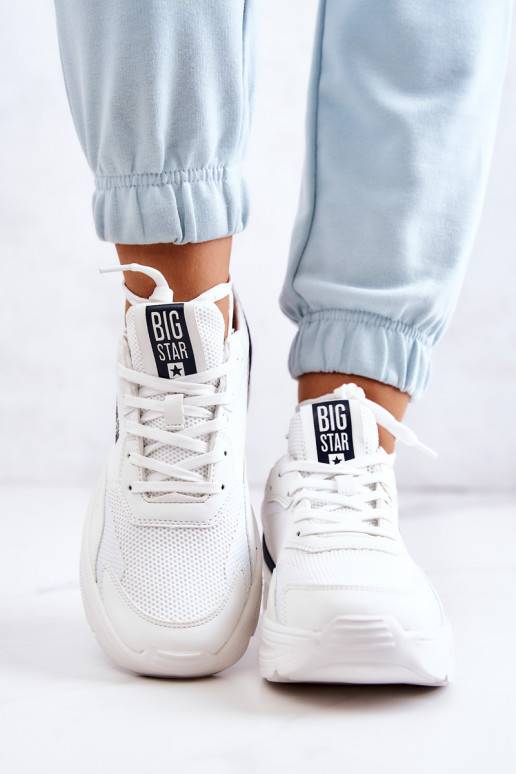 Baskets à la mode modèle chaussures Big Star couleur blanche