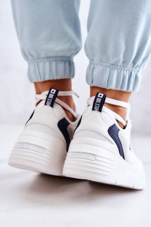 Baskets à la mode modèle chaussures Big Star couleur blanche