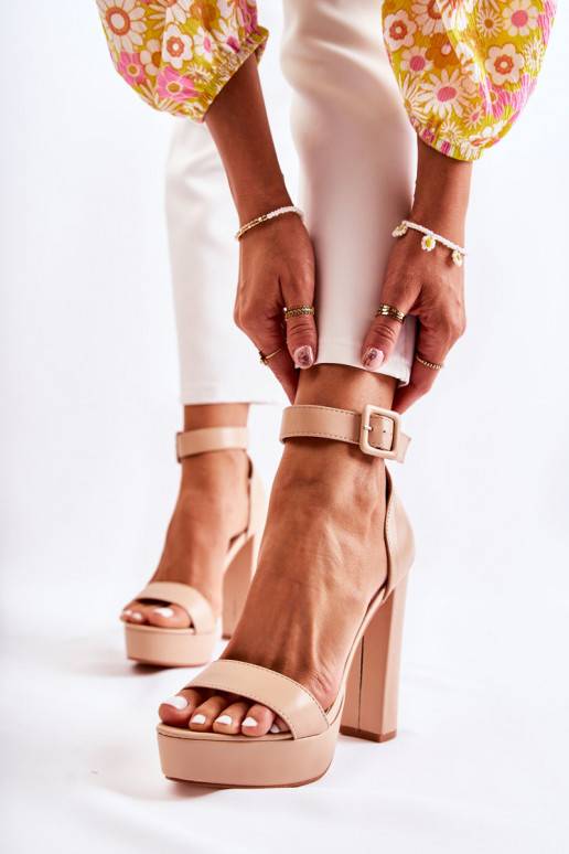 Sandale à talons beige Medanos