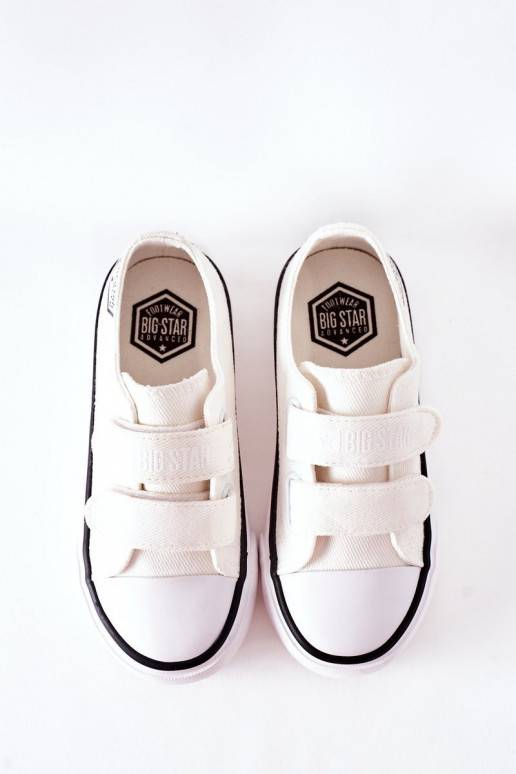 Chaussures de loisirs enfant avec attaches adhésives Big Star coloris blanc