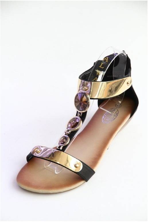 Sandalen met goudkleurige metallic... Sandalen met goudkleurige metallic...