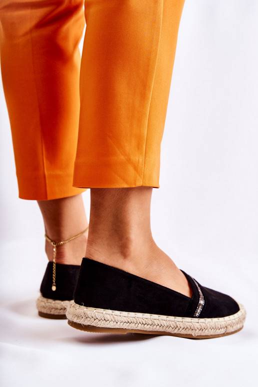Espadrilles Cersei noires d'un modèle frappant