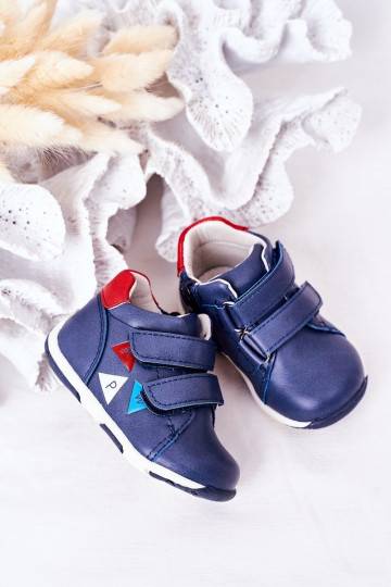 Kinderschuhe mit Klebeverschlüssen in der dunkelblauen Farbe Milo 2