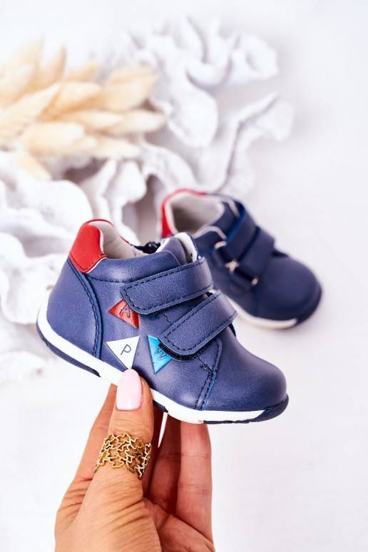Kinderschuhe mit Klebeverschlüssen in der dunkelblauen Farbe Milo