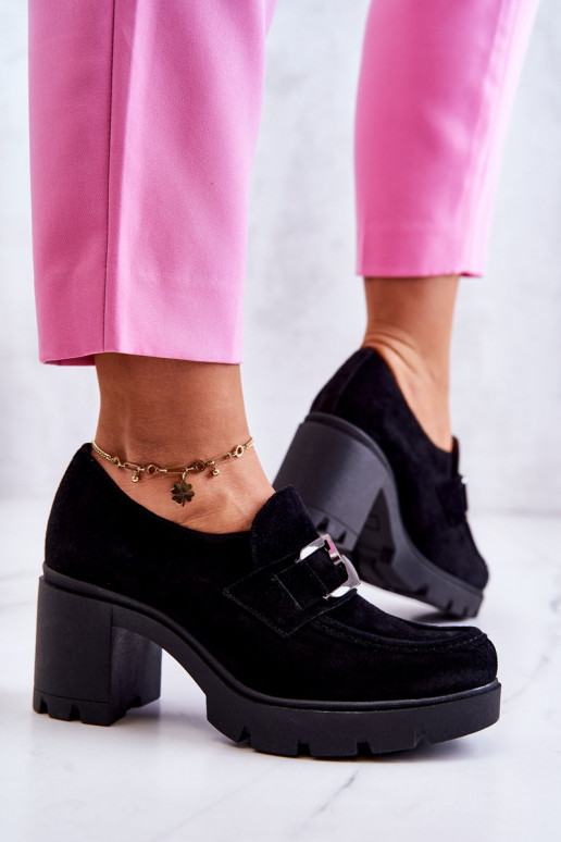 Chaussures à talons de style élégant de couleur noire Harmell
