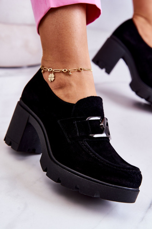 Chaussures à talons de style élégant de couleur noire Harmell