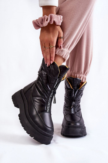 Zwarte snowboots met ritsen