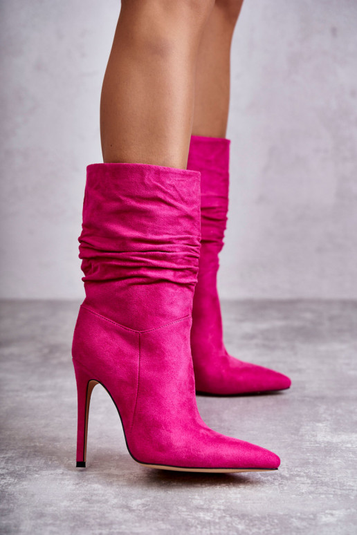 Bottines longues roses Laguna