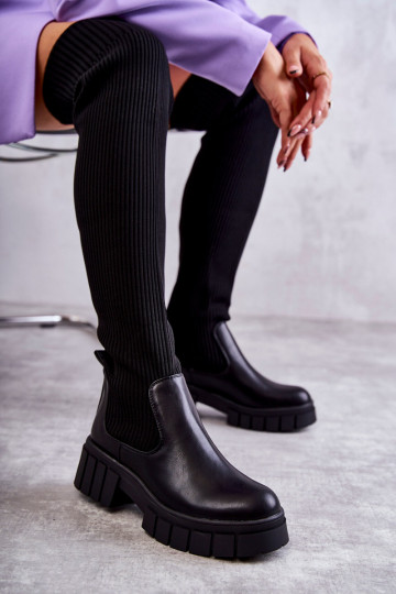 Schwarze Stiefel Austin