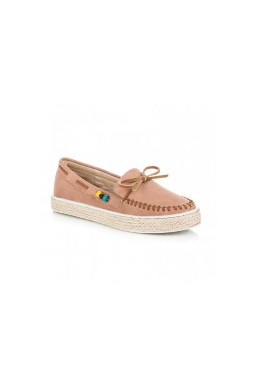 Mocassins en daim rose