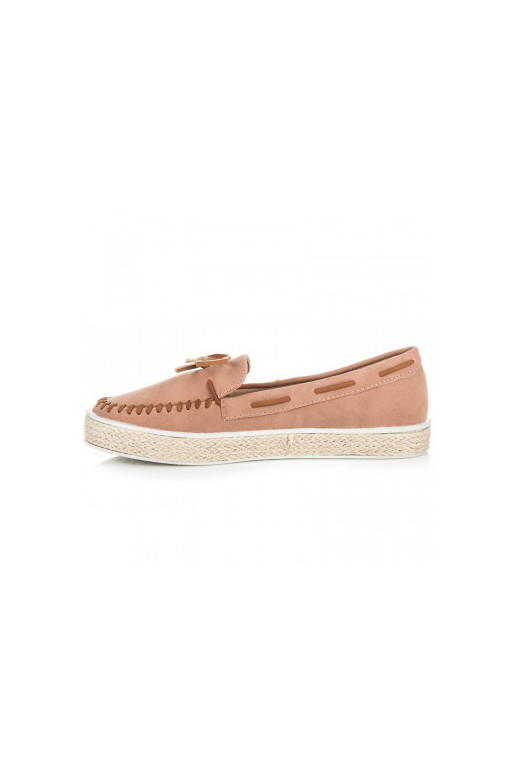 Mocassins en daim rose