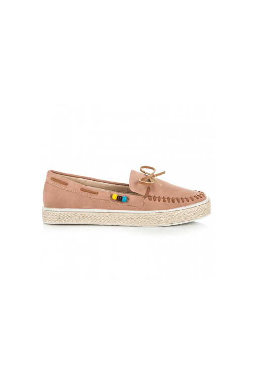 Mocassins en daim rose