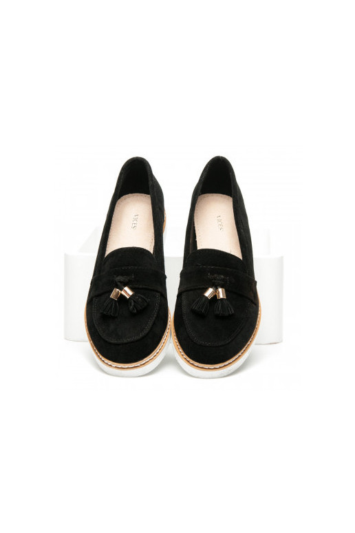 Mocassins en daim noir