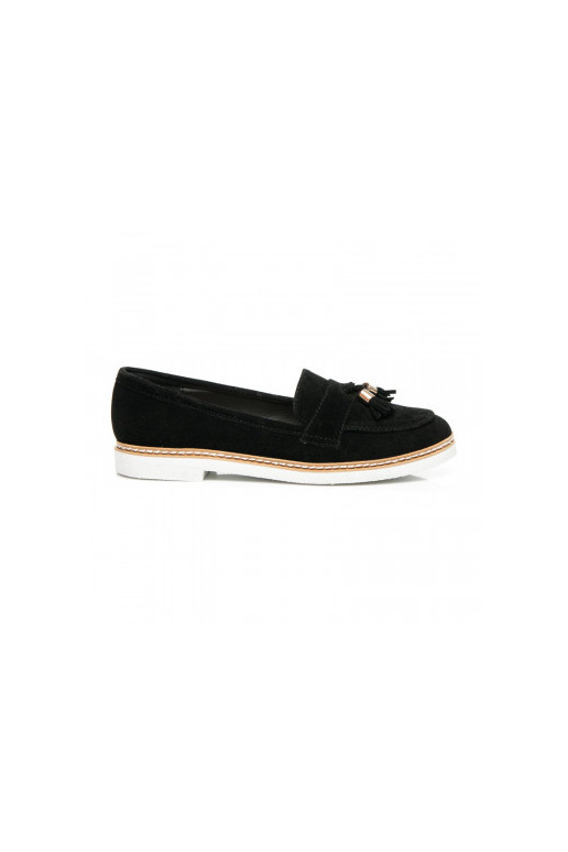 Mocassins en daim noir