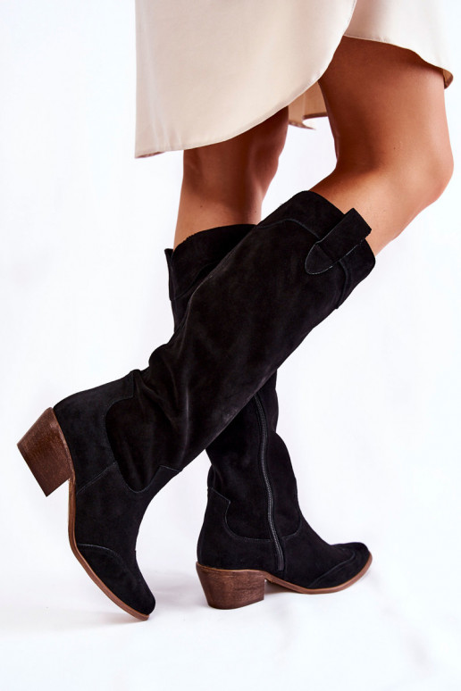 Bottes longues noires à talons