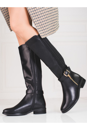 Chaussures en cuir noir Shelovet