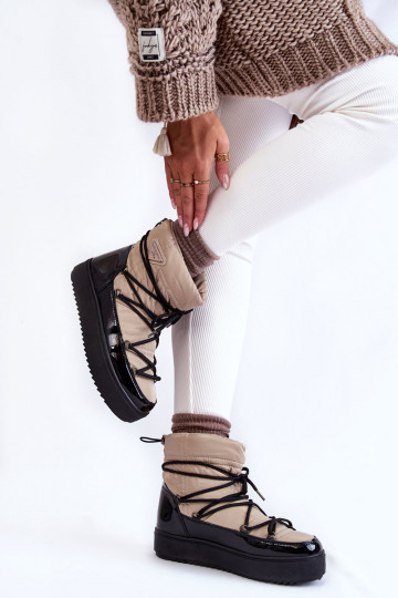 Zandzwarte snowboots met...