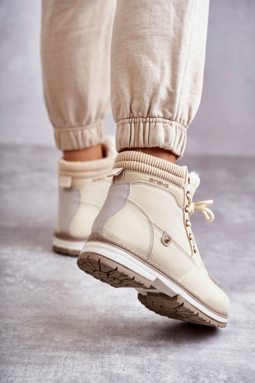 Warme laarzen beige kleur Liv Warme laarzen beige kleur Liv