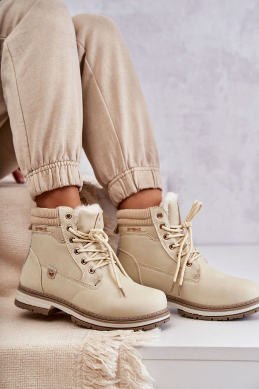 Bottines chaudes couleur beige Liv Bottines chaudes couleur beige Liv