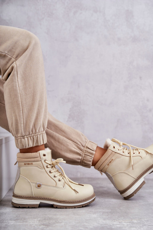Bottines chaudes couleur beige Liv Bottines chaudes couleur beige Liv