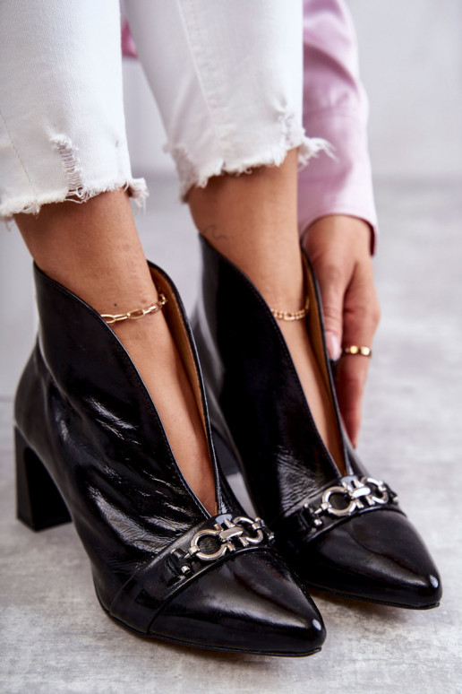 Bottines à talons de couleur noire