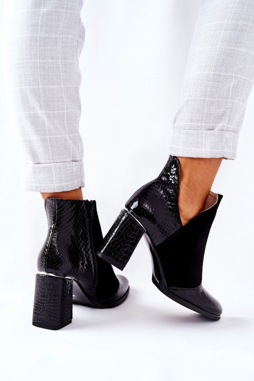 Bottines à talons pour femmes de couleur noire I Wish