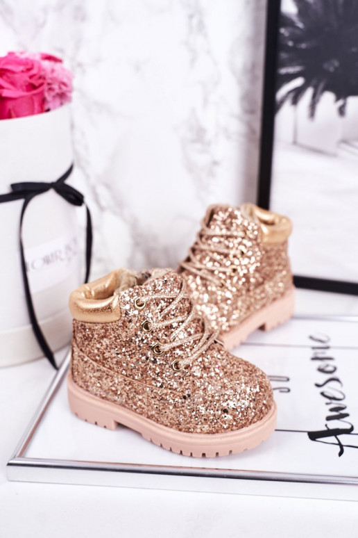 Funkelnd warme Kinderstiefel in der Farbe Pink/Gold Mermaid