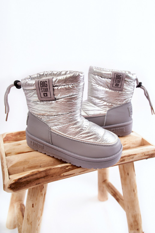Boots de neige enfant gris et argent...