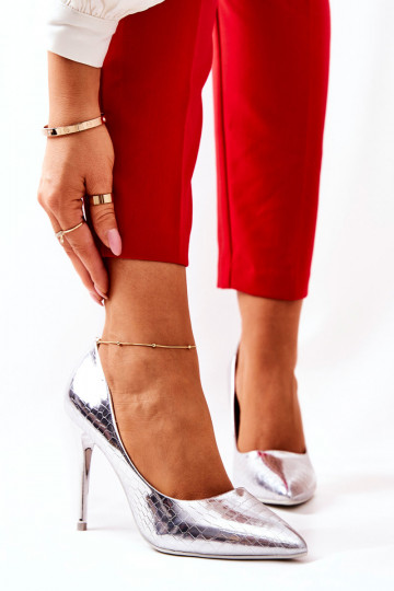 Talons hauts argentés à...