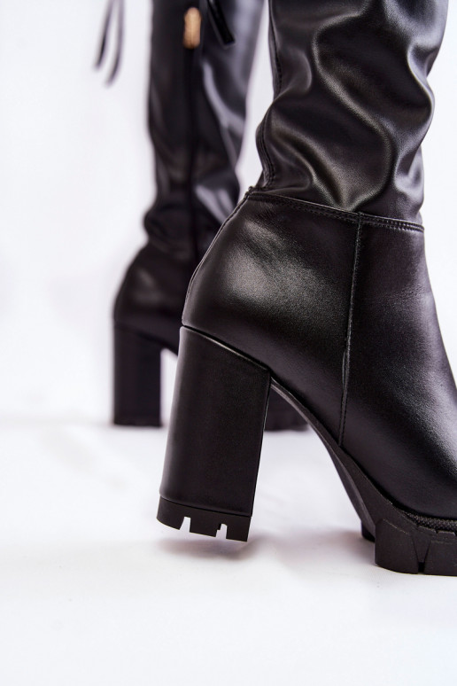 Chaussures longues noires à plateforme Chaussures
