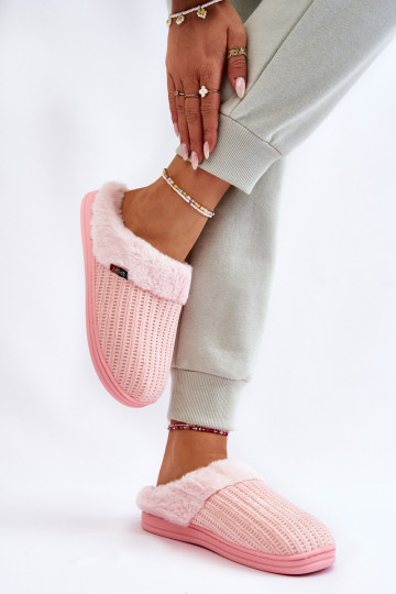 Tongs femme avec fourrure rose Leriss 2