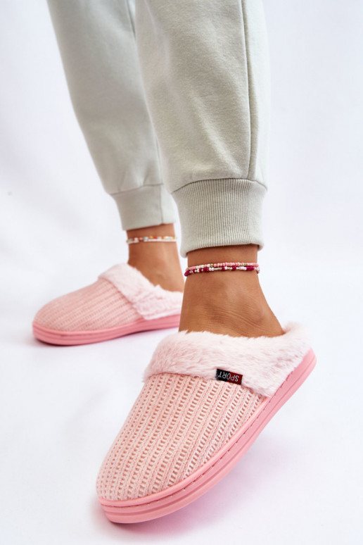Damesslippers met bont roze Leriss Damesslippers met bont roze Leriss