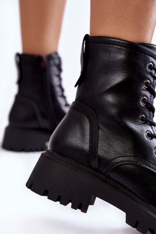 Bottines noires réchauffées pour femme