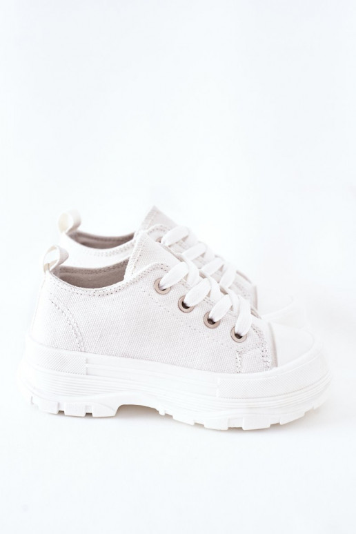 Chaussures de loisirs pour enfants avec plateforme de couleur blanche Travel Time