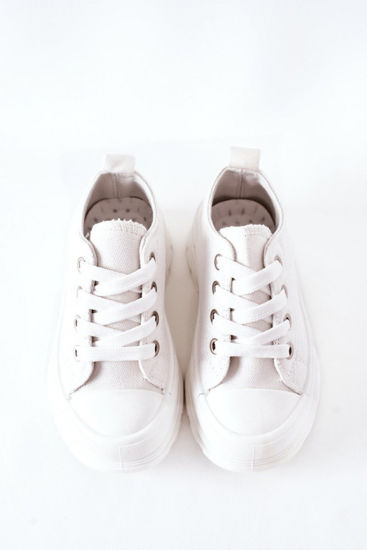 Chaussures de loisirs pour enfants avec plateforme de couleur blanche Travel Time