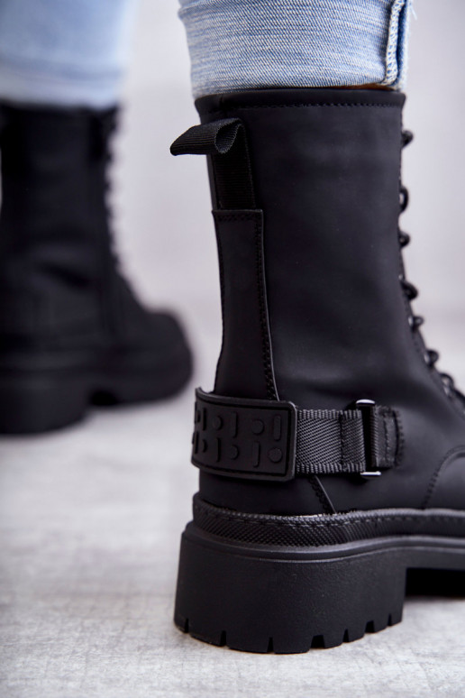Bottines réchauffées avec fermetures éclair de couleur noire Fabiola