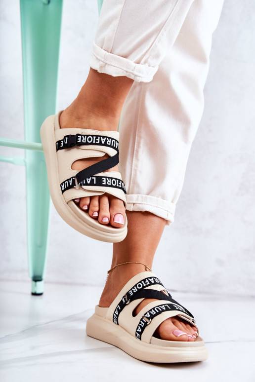 Modische Hausschuhe La.Fi beige Menifis Modische Hausschuhe La.Fi beige Menifis